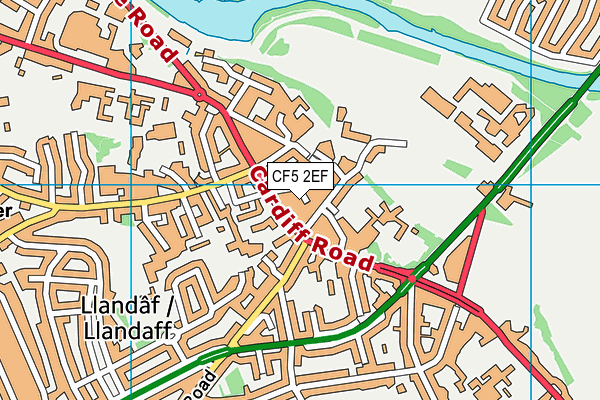 CF5 2EF map - OS VectorMap District (Ordnance Survey)