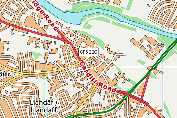 CF5 2EG map - OS VectorMap District (Ordnance Survey)