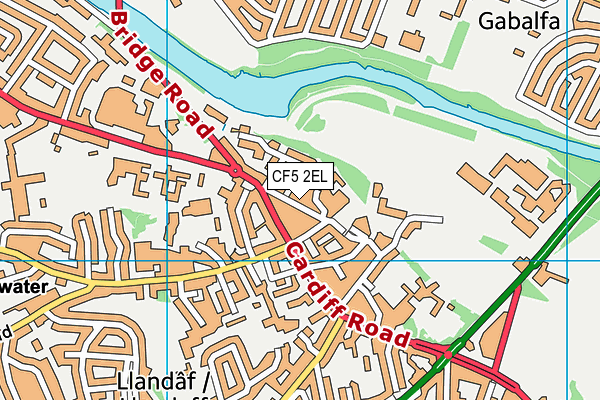 CF5 2EL map - OS VectorMap District (Ordnance Survey)