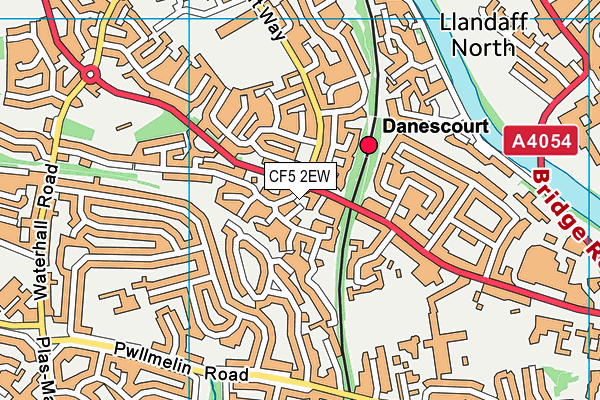 CF5 2EW map - OS VectorMap District (Ordnance Survey)