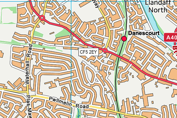 CF5 2EY map - OS VectorMap District (Ordnance Survey)