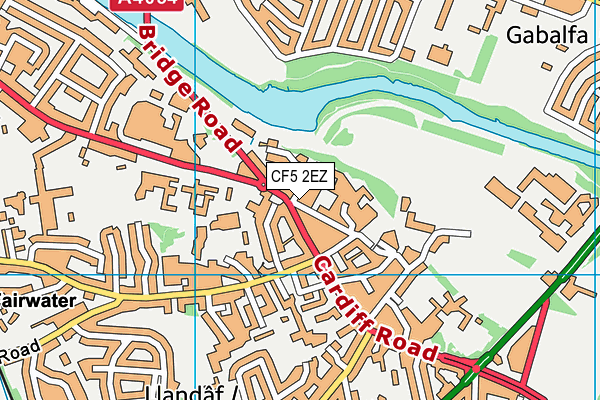 CF5 2EZ map - OS VectorMap District (Ordnance Survey)