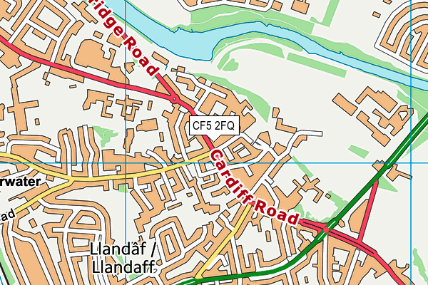 CF5 2FQ map - OS VectorMap District (Ordnance Survey)