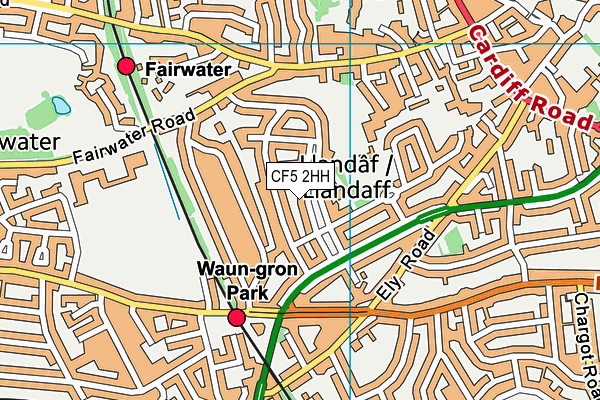 CF5 2HH map - OS VectorMap District (Ordnance Survey)