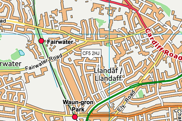 CF5 2HJ map - OS VectorMap District (Ordnance Survey)