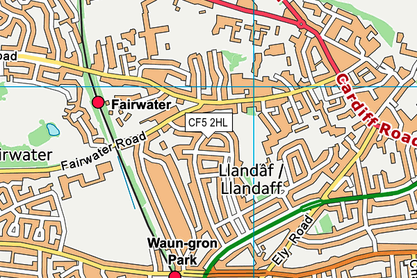 CF5 2HL map - OS VectorMap District (Ordnance Survey)