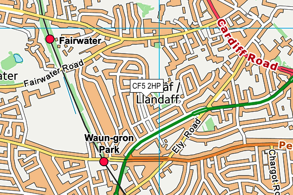 CF5 2HP map - OS VectorMap District (Ordnance Survey)