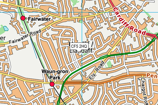 CF5 2HQ map - OS VectorMap District (Ordnance Survey)