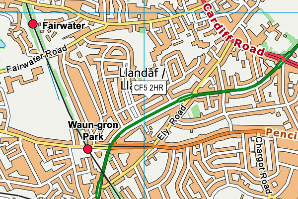 CF5 2HR map - OS VectorMap District (Ordnance Survey)