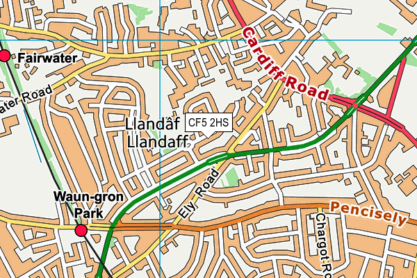 CF5 2HS map - OS VectorMap District (Ordnance Survey)