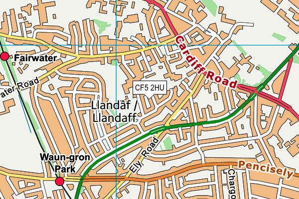 CF5 2HU map - OS VectorMap District (Ordnance Survey)