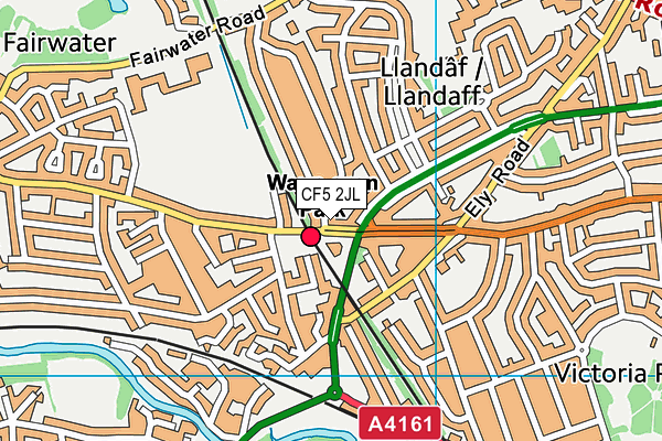 CF5 2JL map - OS VectorMap District (Ordnance Survey)