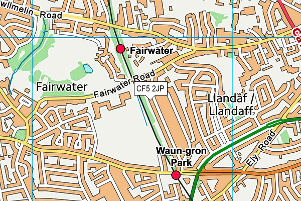 CF5 2JP map - OS VectorMap District (Ordnance Survey)