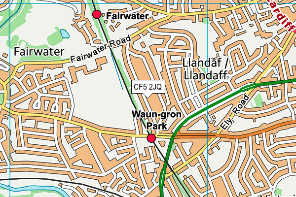 CF5 2JQ map - OS VectorMap District (Ordnance Survey)