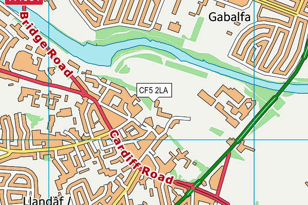 CF5 2LA map - OS VectorMap District (Ordnance Survey)