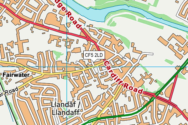 CF5 2LD map - OS VectorMap District (Ordnance Survey)