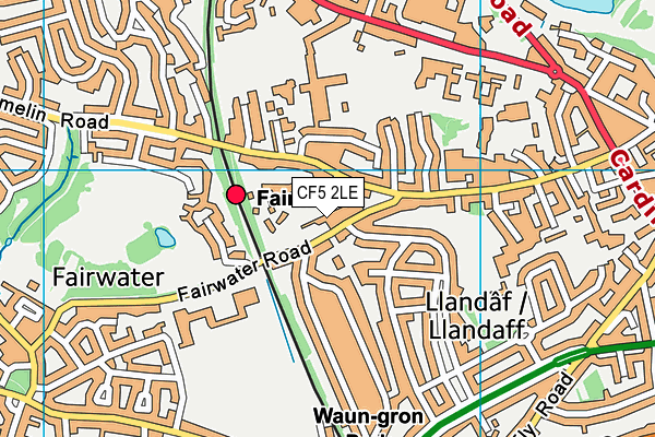 CF5 2LE map - OS VectorMap District (Ordnance Survey)