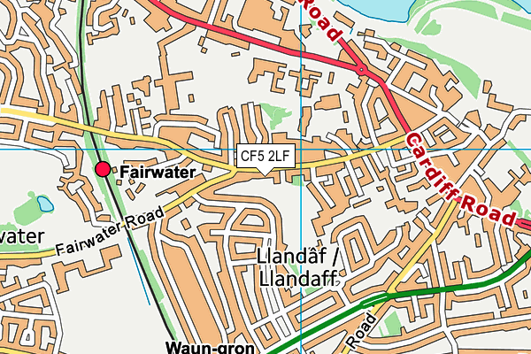 CF5 2LF map - OS VectorMap District (Ordnance Survey)