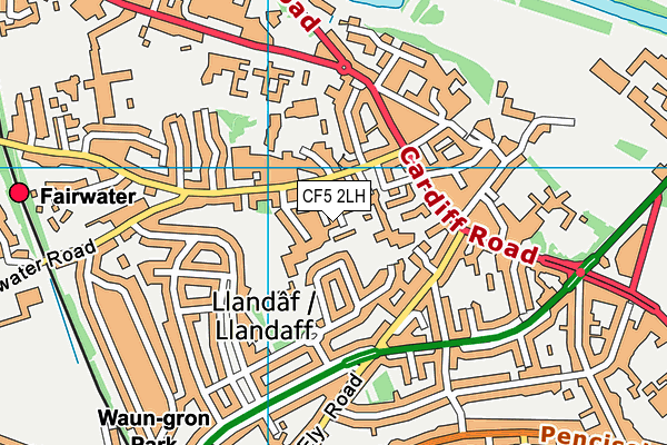 CF5 2LH map - OS VectorMap District (Ordnance Survey)