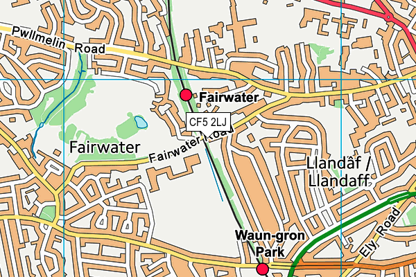 CF5 2LJ map - OS VectorMap District (Ordnance Survey)