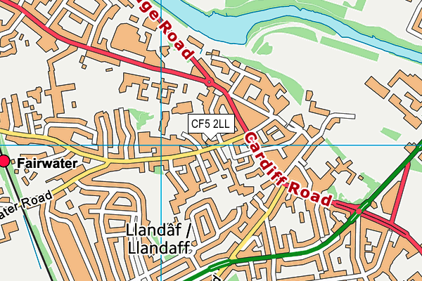 CF5 2LL map - OS VectorMap District (Ordnance Survey)