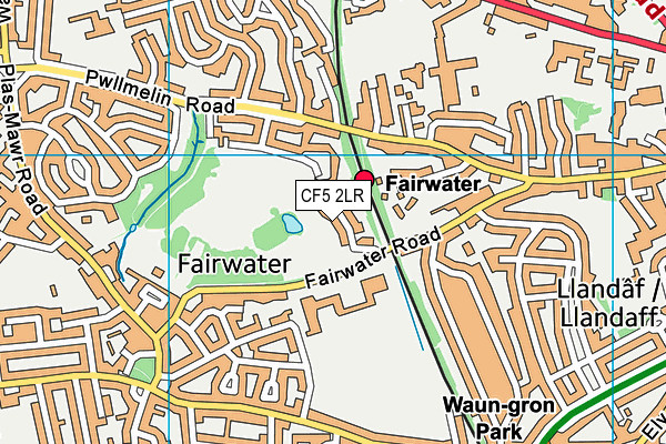 CF5 2LR map - OS VectorMap District (Ordnance Survey)