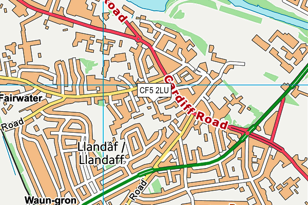 CF5 2LU map - OS VectorMap District (Ordnance Survey)