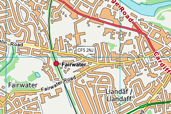 CF5 2NJ map - OS VectorMap District (Ordnance Survey)