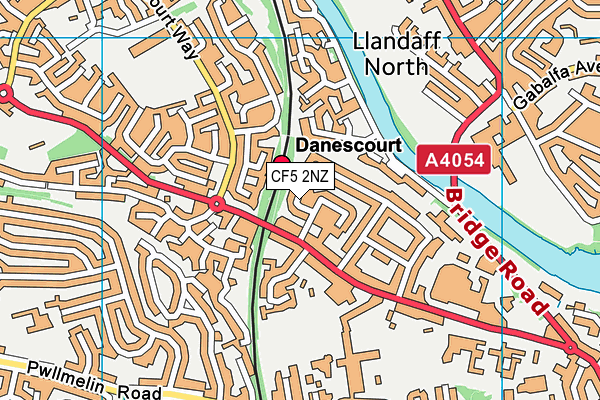 CF5 2NZ map - OS VectorMap District (Ordnance Survey)