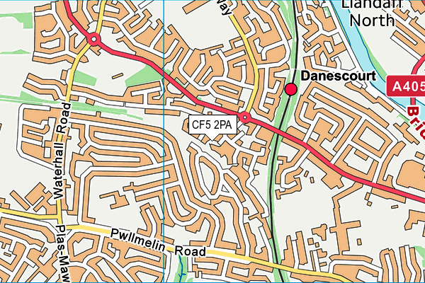 CF5 2PA map - OS VectorMap District (Ordnance Survey)