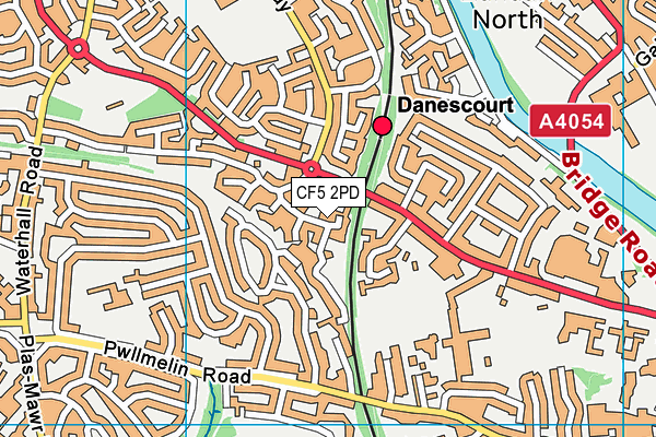 CF5 2PD map - OS VectorMap District (Ordnance Survey)