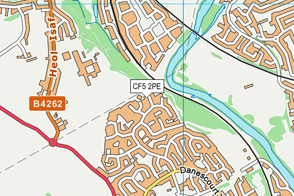CF5 2PE map - OS VectorMap District (Ordnance Survey)