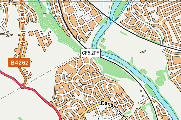 CF5 2PF map - OS VectorMap District (Ordnance Survey)