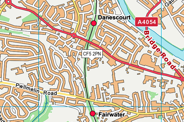 CF5 2PN map - OS VectorMap District (Ordnance Survey)