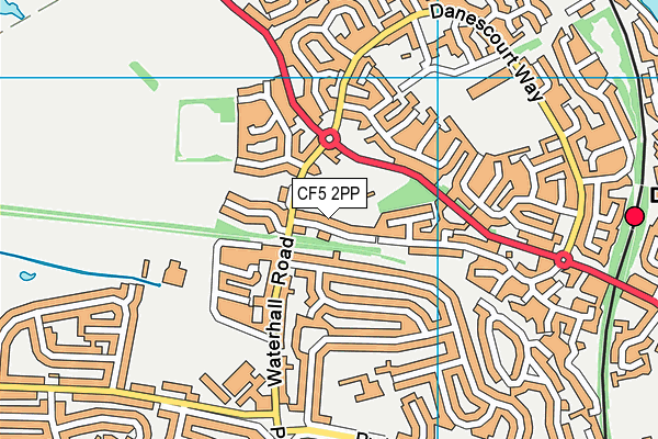 CF5 2PP map - OS VectorMap District (Ordnance Survey)