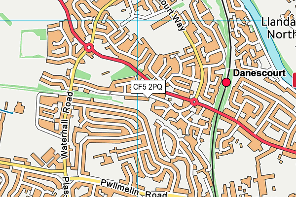 CF5 2PQ map - OS VectorMap District (Ordnance Survey)