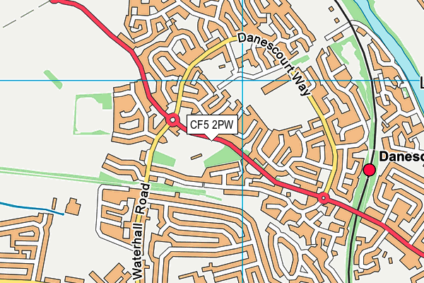 CF5 2PW map - OS VectorMap District (Ordnance Survey)