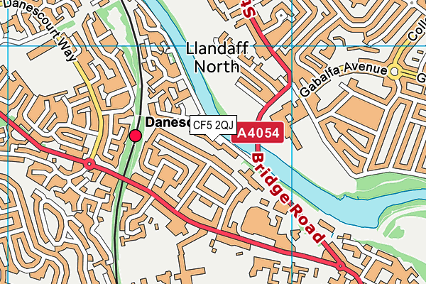 CF5 2QJ map - OS VectorMap District (Ordnance Survey)