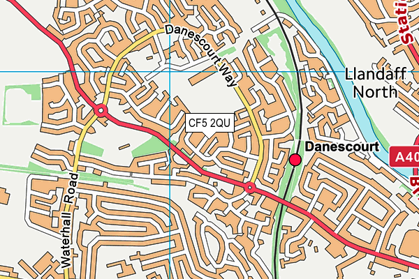 CF5 2QU map - OS VectorMap District (Ordnance Survey)