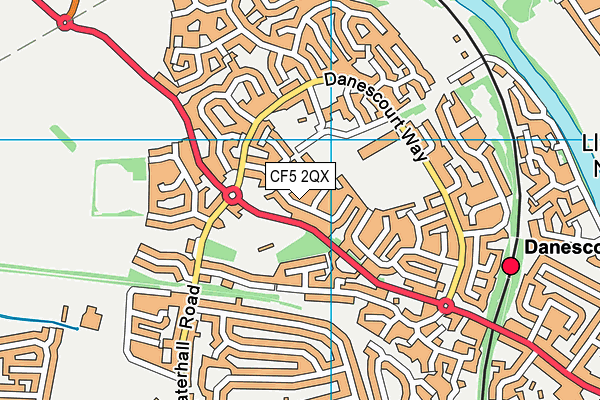 CF5 2QX map - OS VectorMap District (Ordnance Survey)