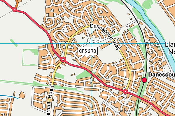 CF5 2RB map - OS VectorMap District (Ordnance Survey)