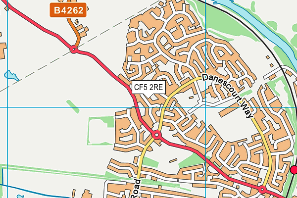 CF5 2RE map - OS VectorMap District (Ordnance Survey)