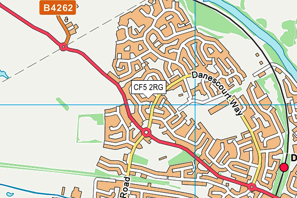 CF5 2RG map - OS VectorMap District (Ordnance Survey)