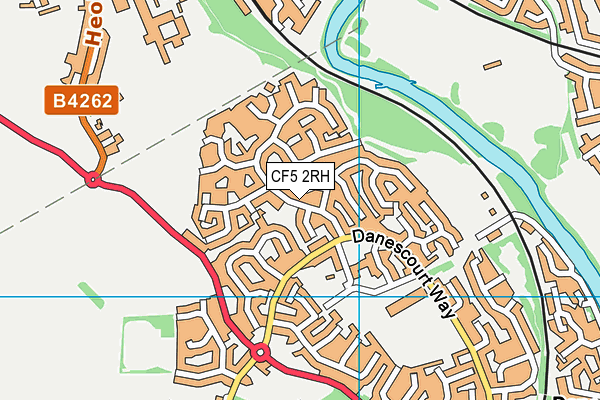 CF5 2RH map - OS VectorMap District (Ordnance Survey)