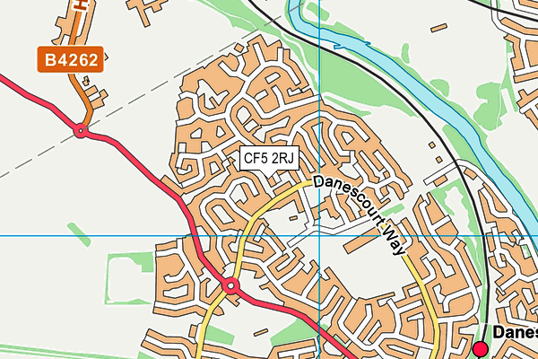 CF5 2RJ map - OS VectorMap District (Ordnance Survey)