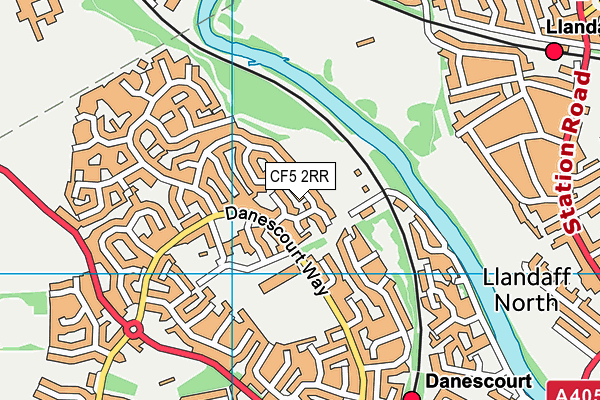 CF5 2RR map - OS VectorMap District (Ordnance Survey)