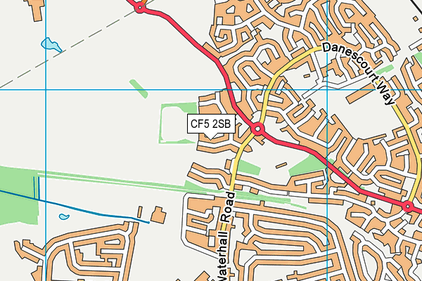 CF5 2SB map - OS VectorMap District (Ordnance Survey)