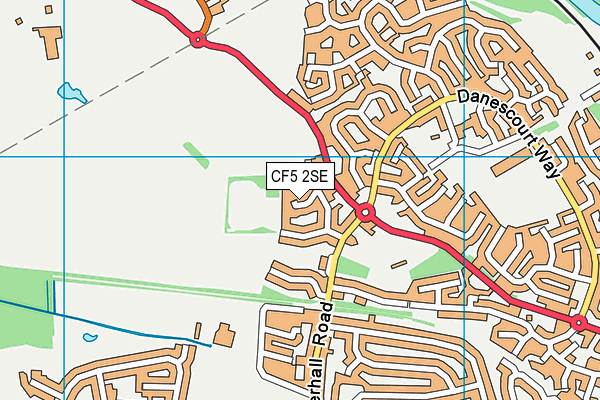 CF5 2SE map - OS VectorMap District (Ordnance Survey)