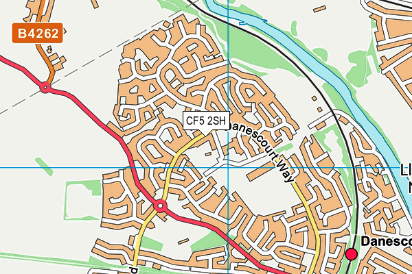 CF5 2SH map - OS VectorMap District (Ordnance Survey)