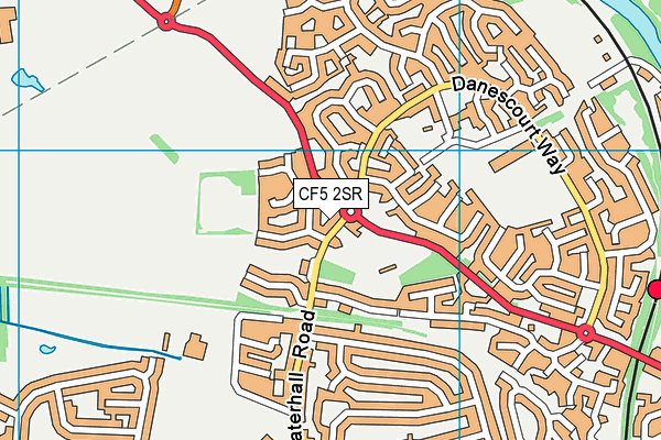 CF5 2SR map - OS VectorMap District (Ordnance Survey)